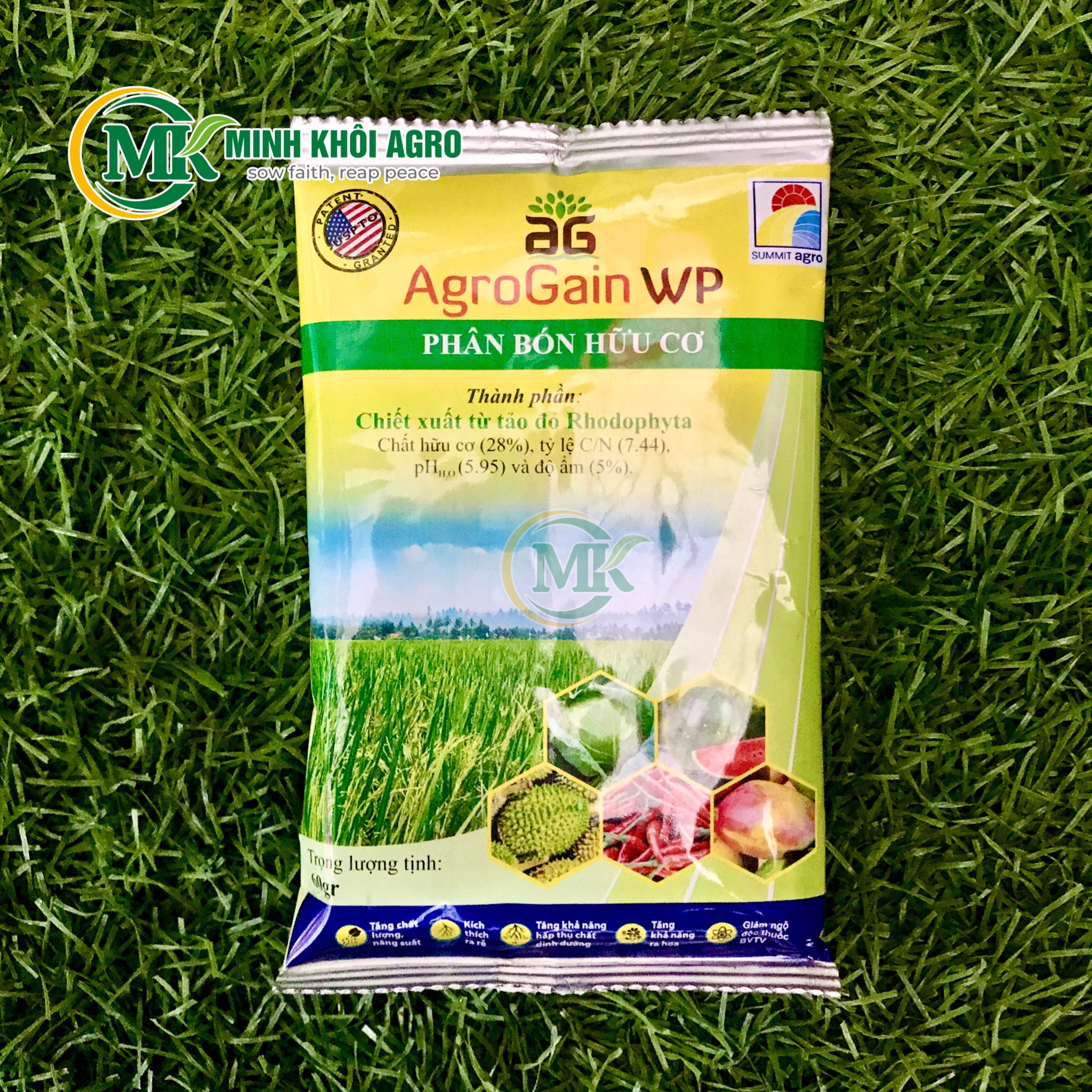 Phân bón hữu cơ AgroGain - Gói 60g